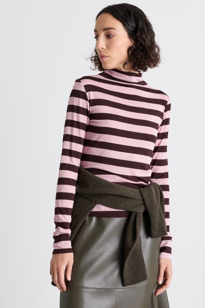 Dolcevita in jersey stretch - ROSA MARRONE - Intrend - 2