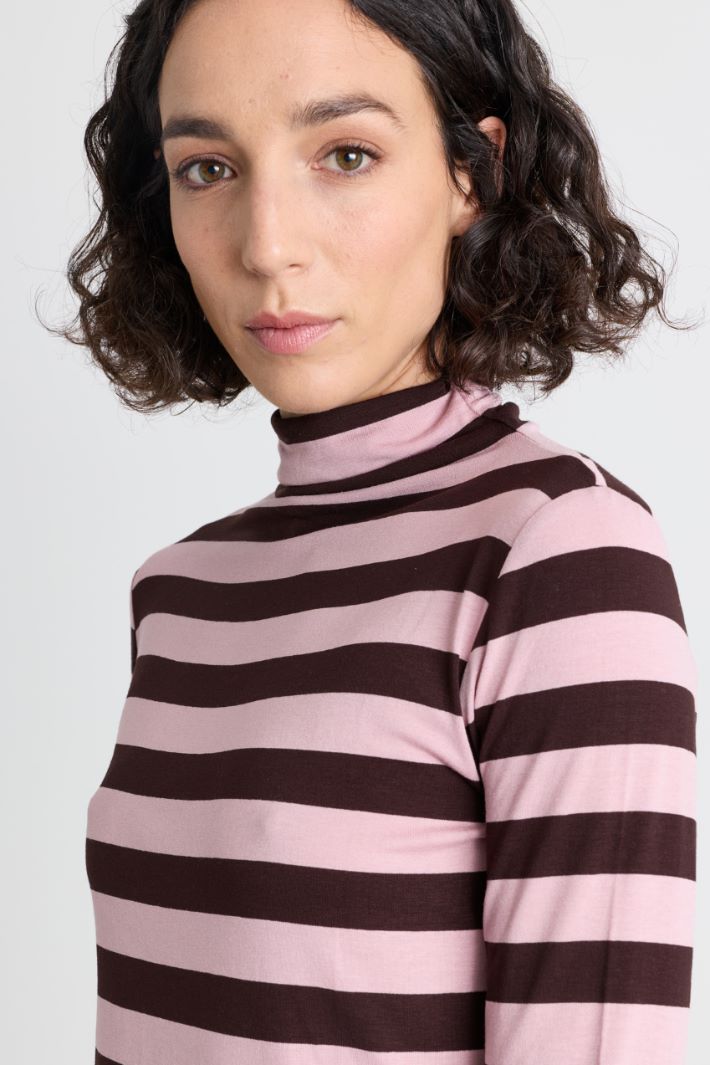 Dolcevita in jersey stretch - ROSA MARRONE - Intrend - 3