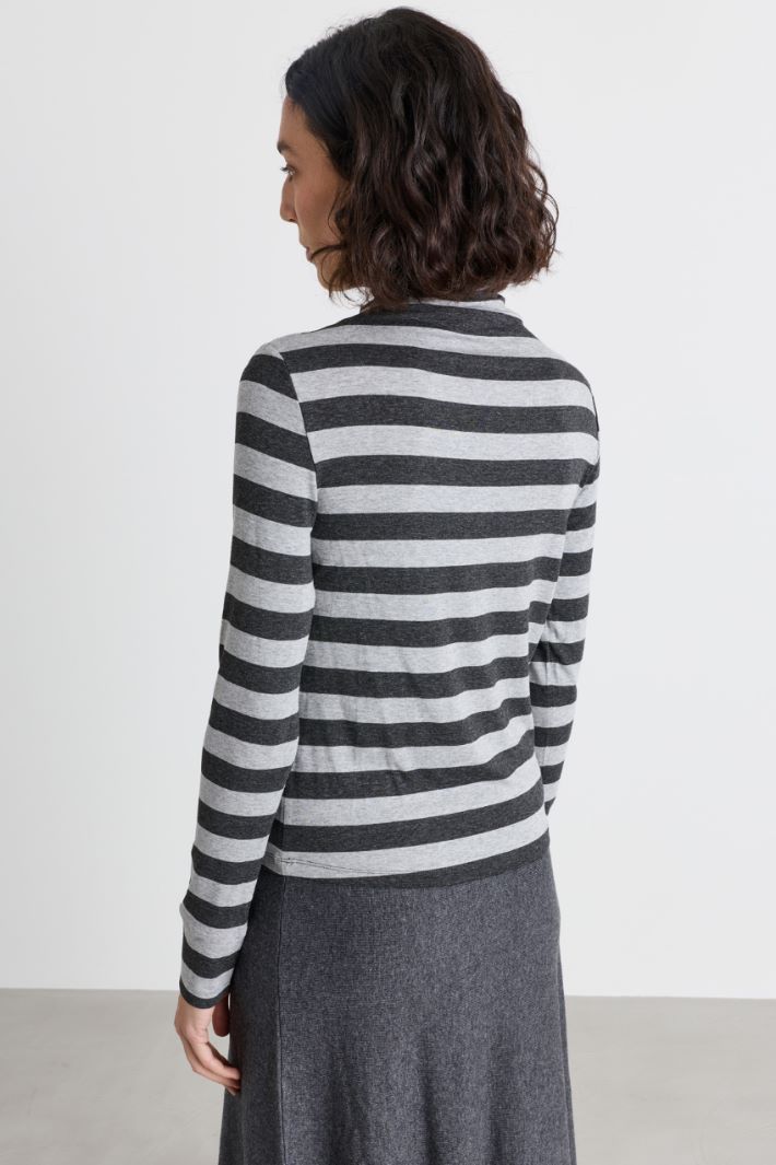Dolcevita in jersey stretch - GRIGIO NERO - Intrend - 4