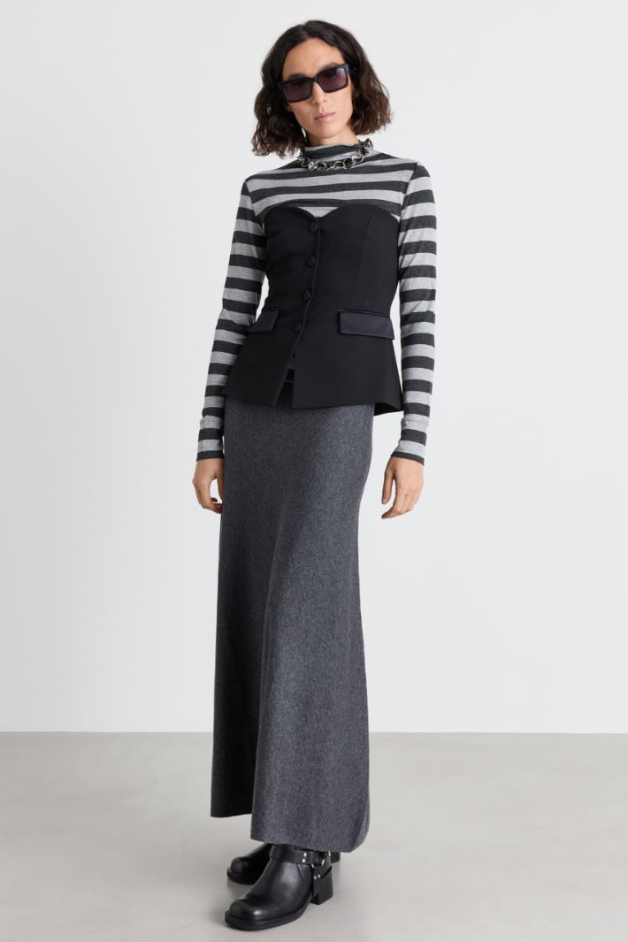 Dolcevita in jersey stretch - GRIGIO NERO - Intrend