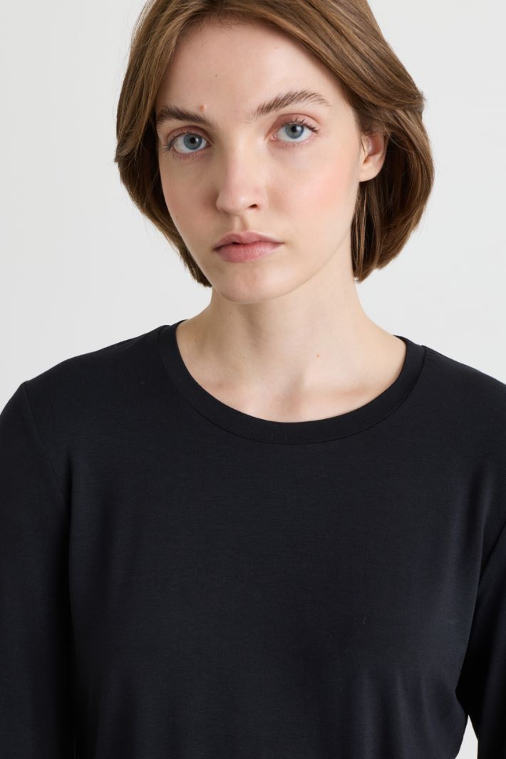 T-shirt in jersey stretch - NERO - Intrend - 3