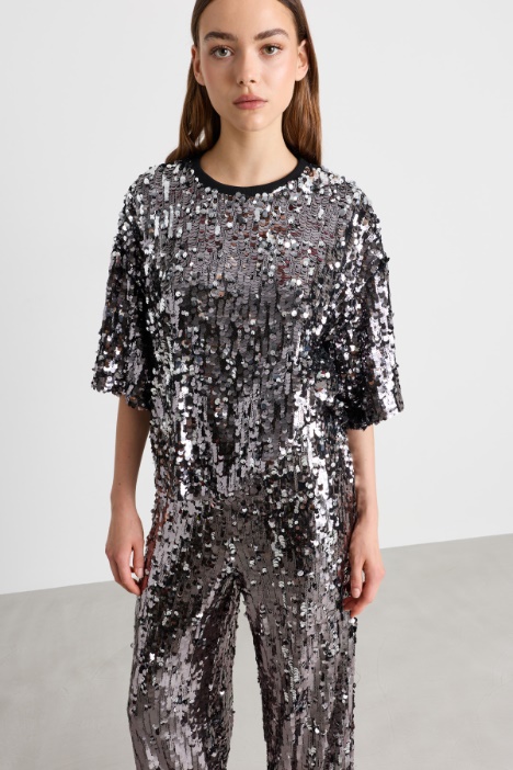 Top in tulle e paillettes - Intrend