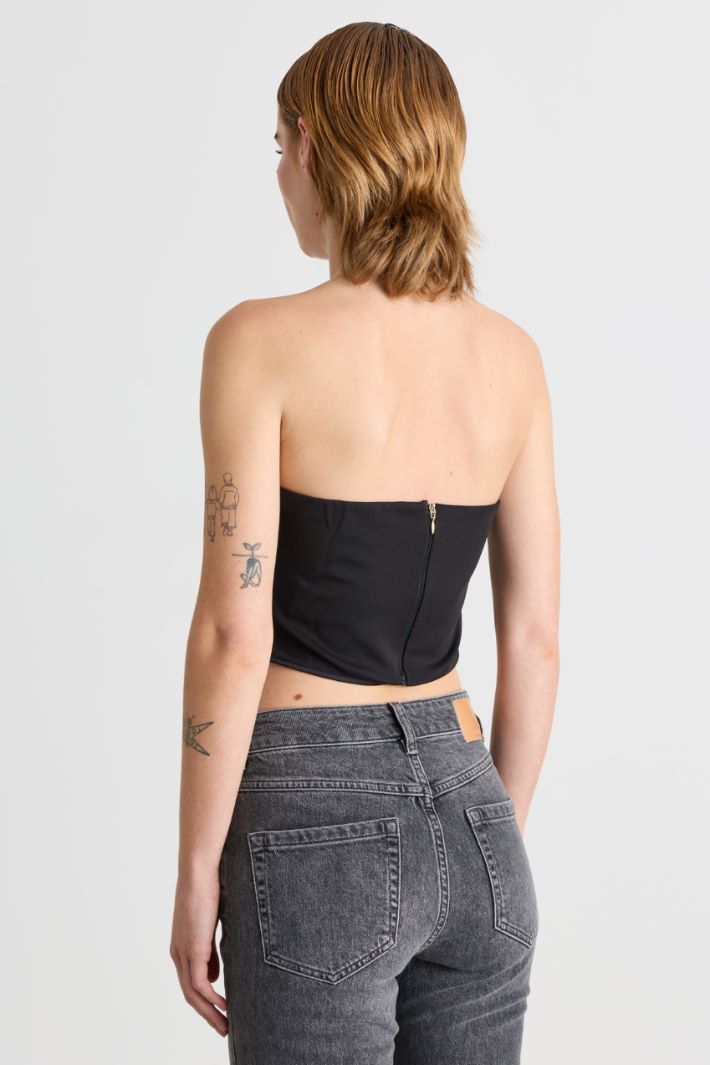 Mini bustier in jersey stretch - NERO - Intrend - 4