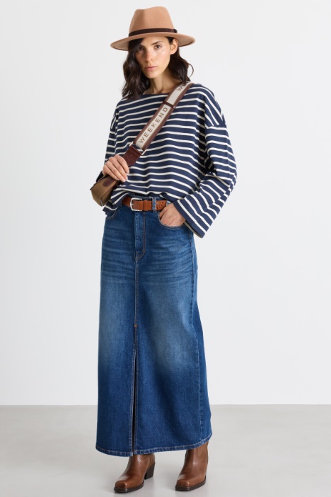 Boxy-T-Shirt mit U-Boot-Ausschnitt - Intrend