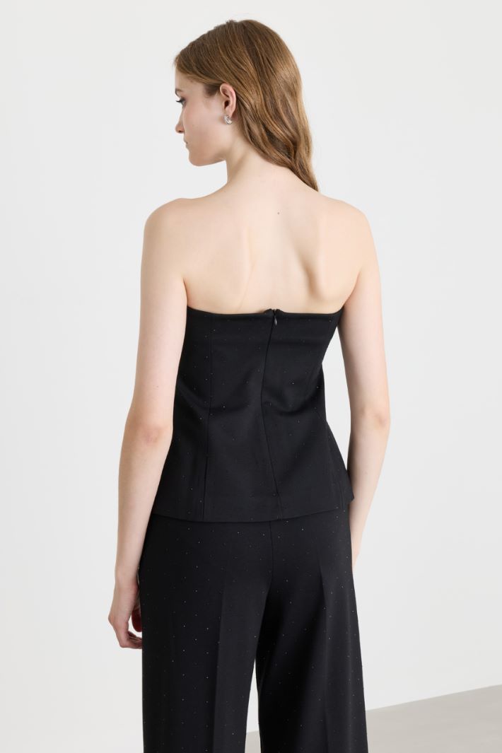 Top smanicato in jersey con applicazioni - NERO - Intrend - 4