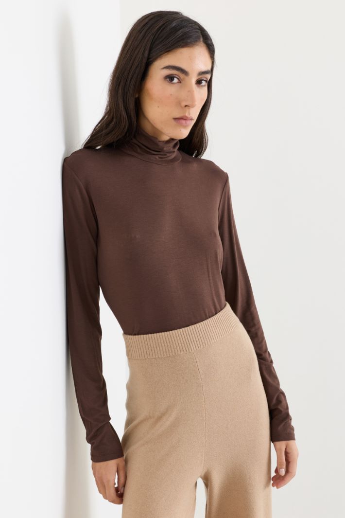 Dolcevita in jersey stretch - MARRONE - Intrend - 2