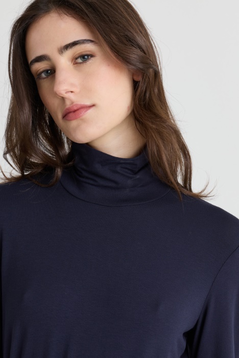 Dolcevita in jersey di viscosa stretch