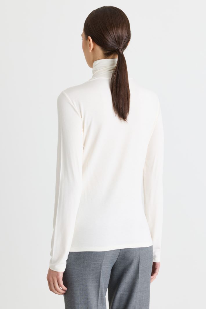 Dolcevita in jersey stretch - BIANCO - Intrend - 4
