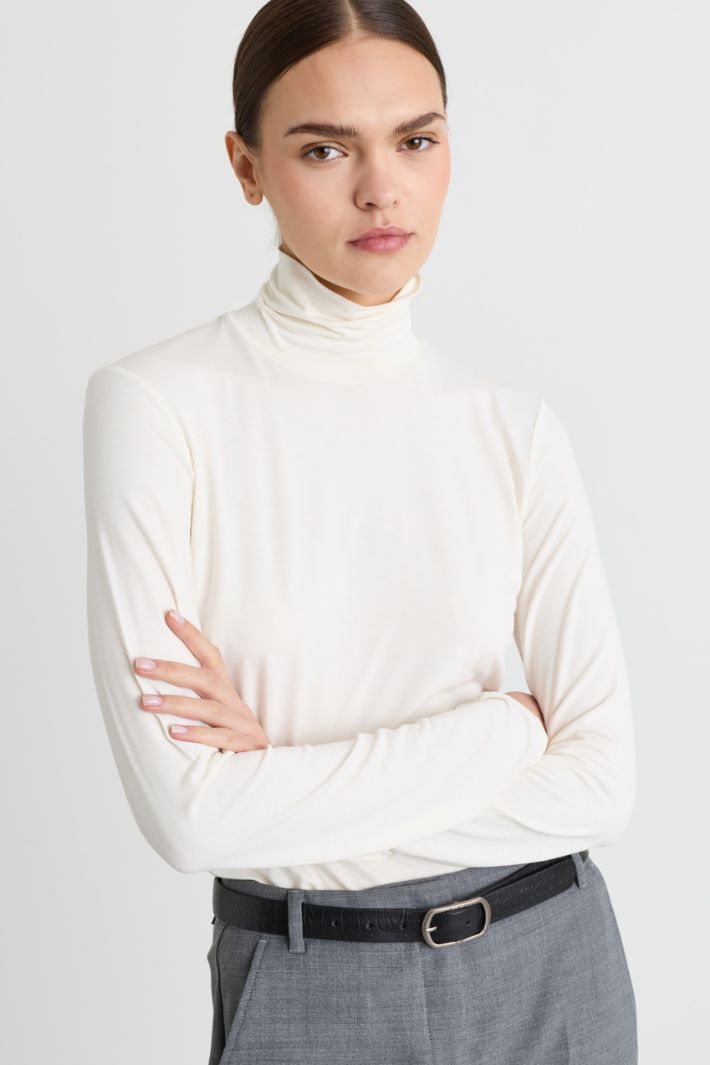Dolcevita in jersey stretch - BIANCO - Intrend - 3