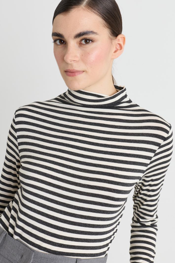 Top con collo alto - GRIGIO BIANCO - Intrend - 3
