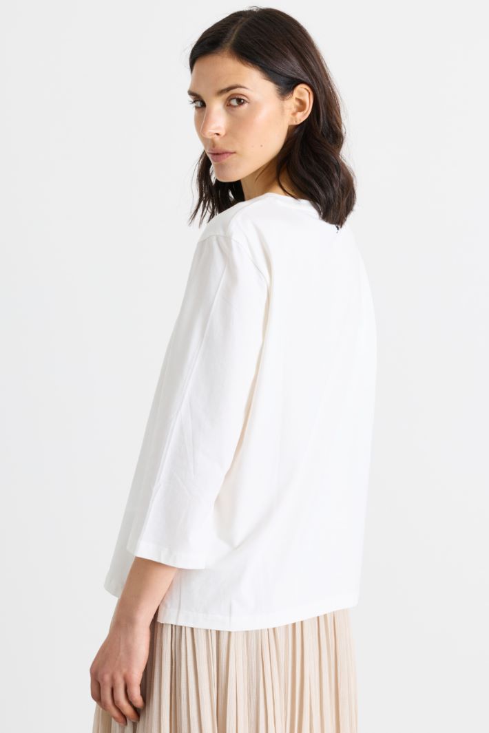 T-shirt con scollo a barchetta - BIANCO - Intrend - 4