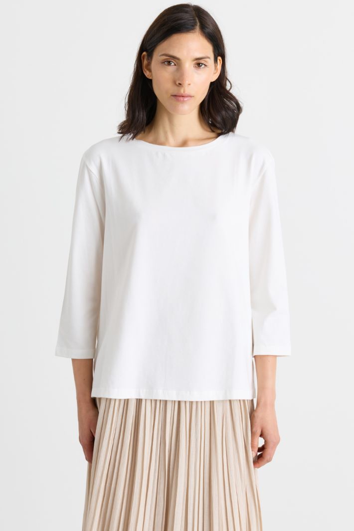 T-shirt con scollo a barchetta - BIANCO - Intrend - 2