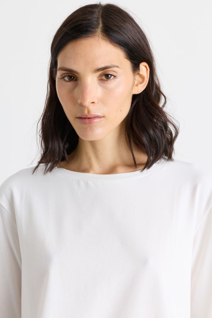 T-shirt con scollo a barchetta - BIANCO - Intrend - 3