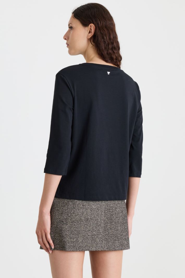 T-shirt con scollo a barchetta - NERO - Intrend - 4