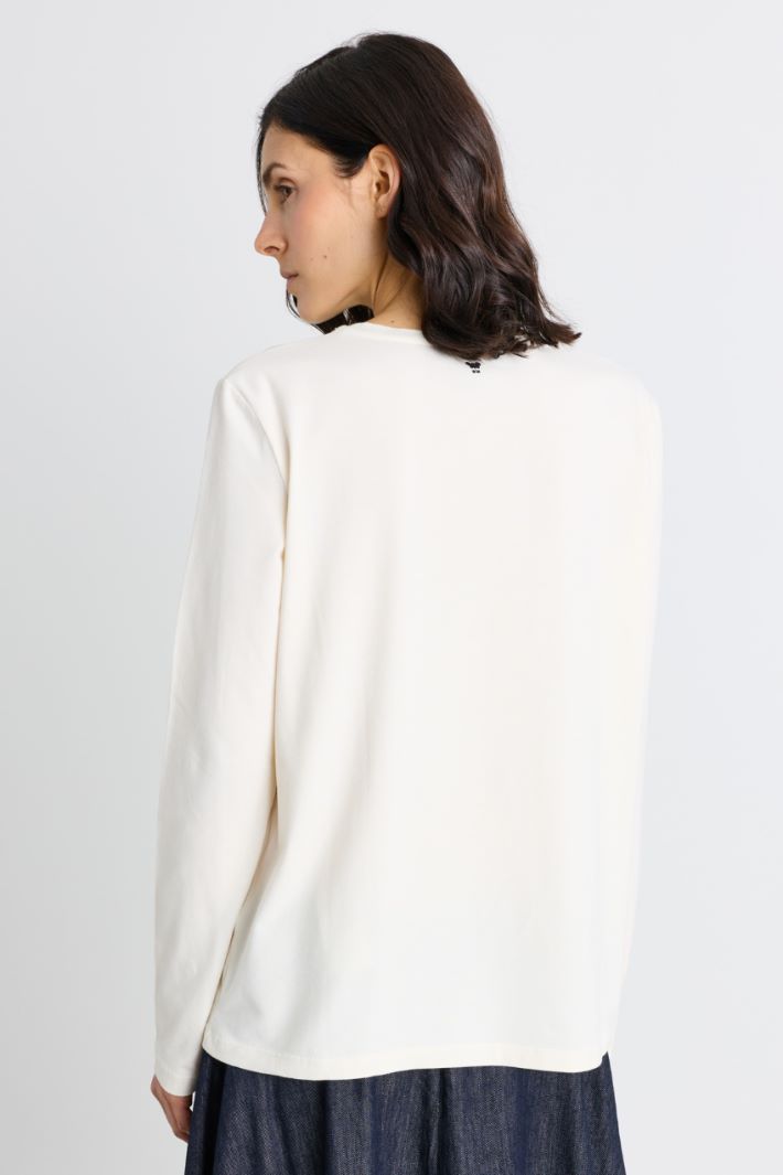 T-shirt con ricamo - BIANCO - Intrend - 4