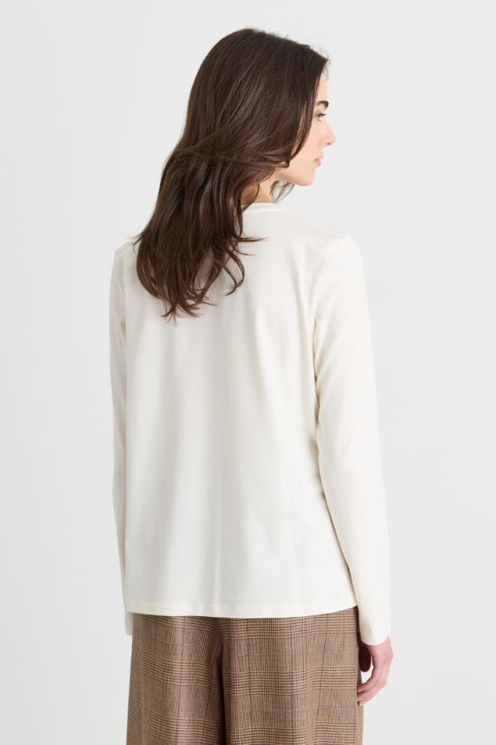 T-shirt con ricamo - BIANCO NERO - Intrend - 4