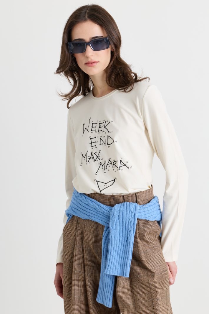 T-shirt con ricamo - BIANCO NERO - Intrend - 2