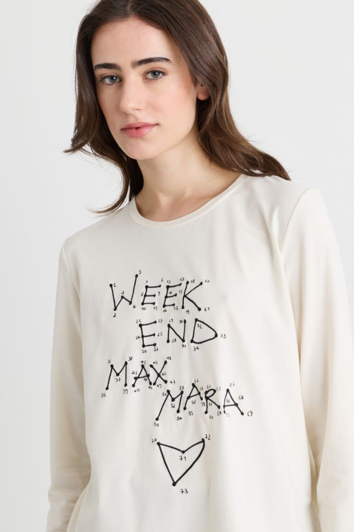 T-shirt con ricamo - BIANCO NERO - Intrend - 3