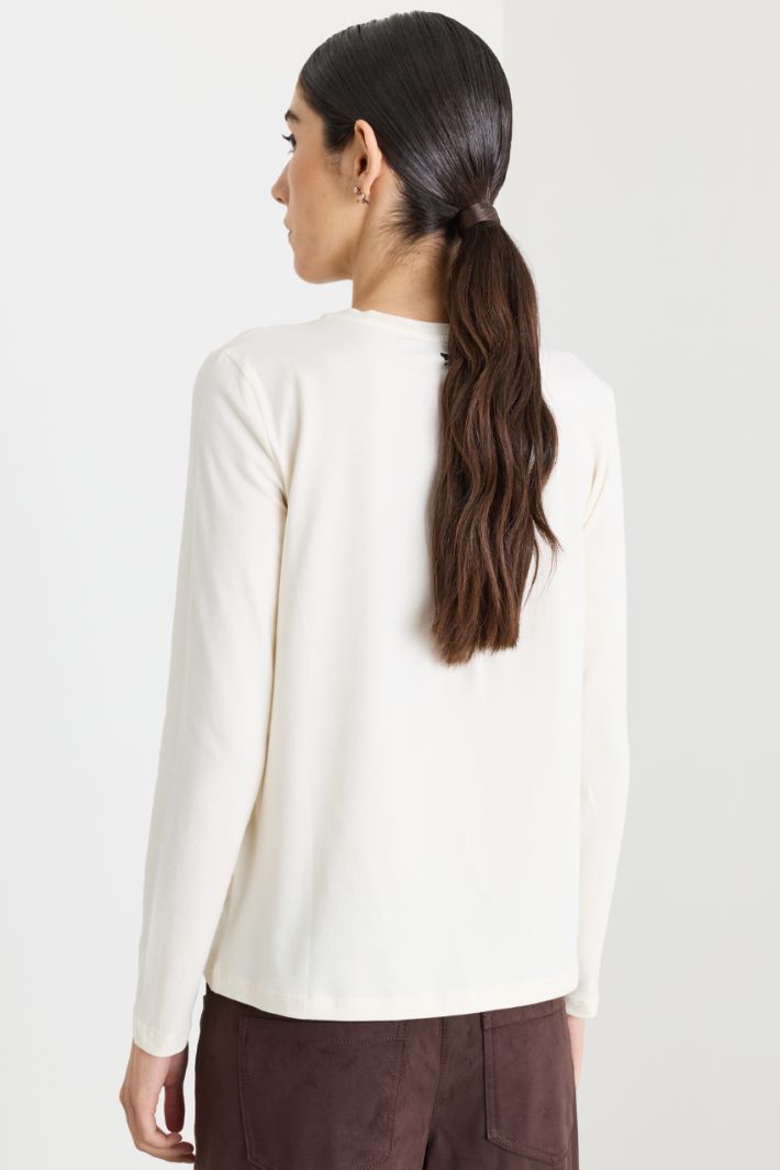 T-shirt con ricamo - BIANCO ROSSO - Intrend - 4