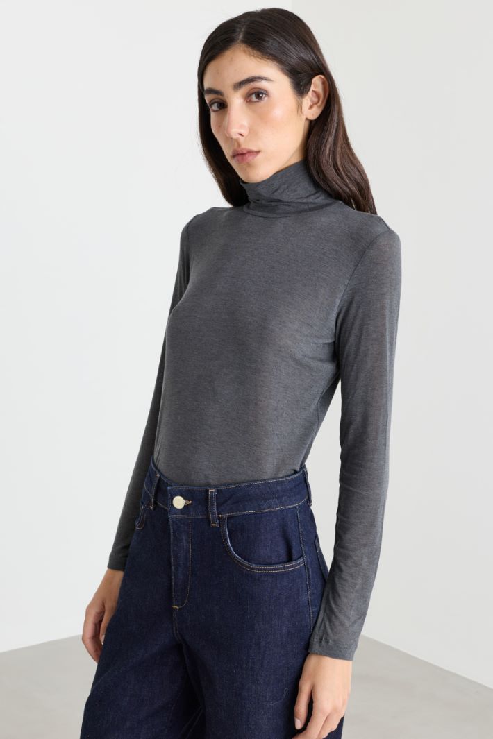 Top con collo alto - GRIGIO - Intrend - 2