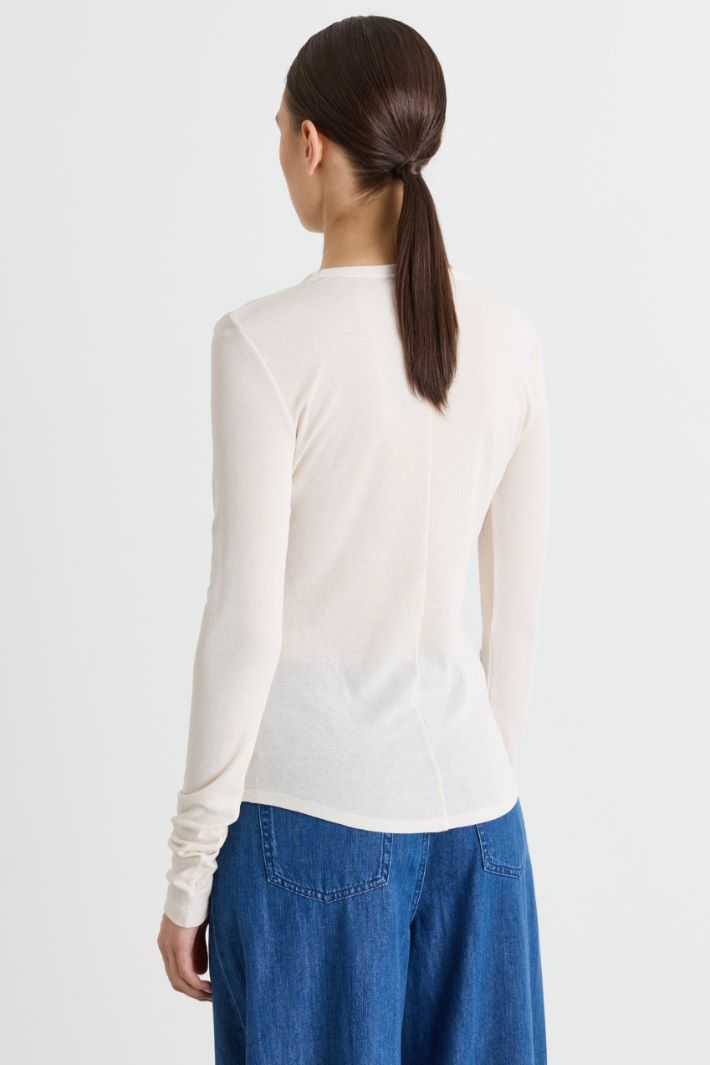 T-shirt aderente in jersey - BIANCO - Intrend - 4