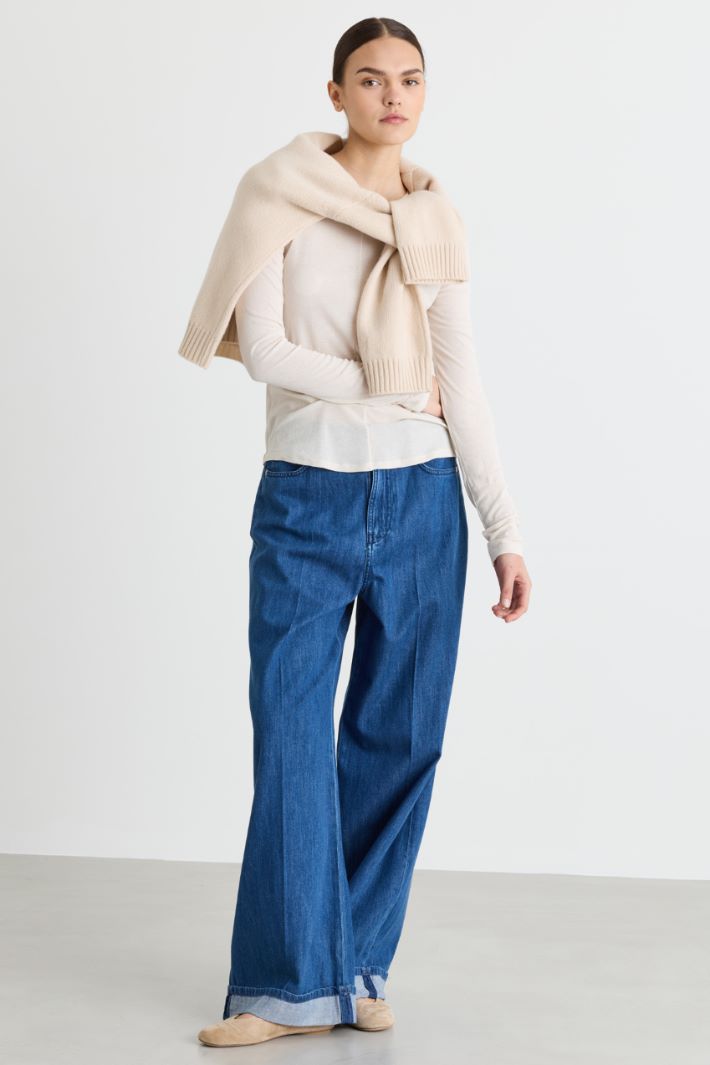 T-shirt aderente in jersey - BIANCO - Intrend