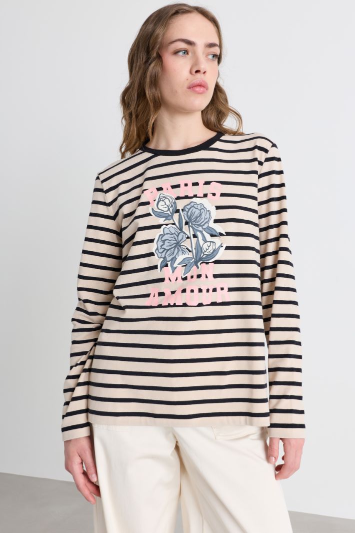 Top con stampa - BEIGE NERO - Intrend - 2