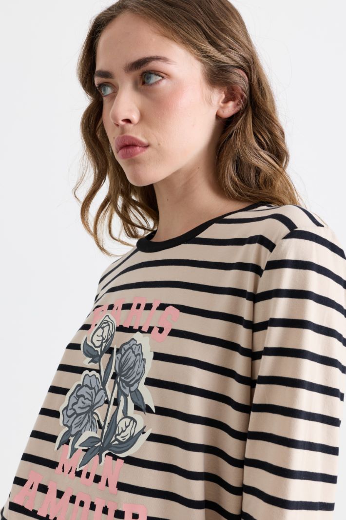 Top con stampa - BEIGE NERO - Intrend - 3