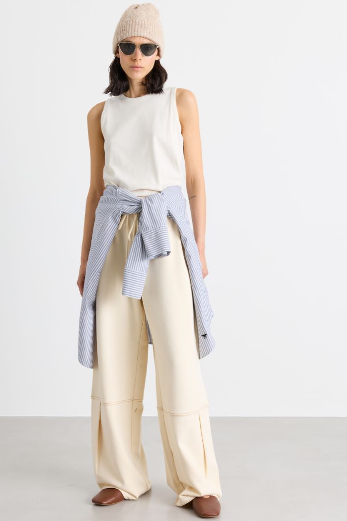 Jersey vest top - BIANCO - Intrend