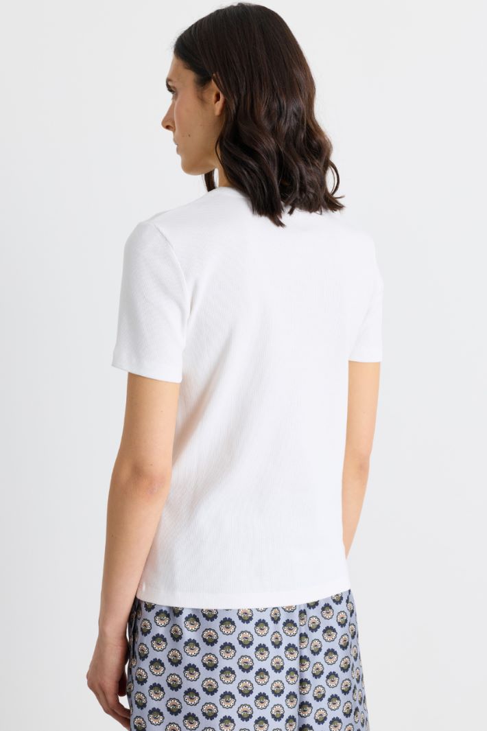 T-shirt in jersey stretch - BIANCO - Intrend - 4