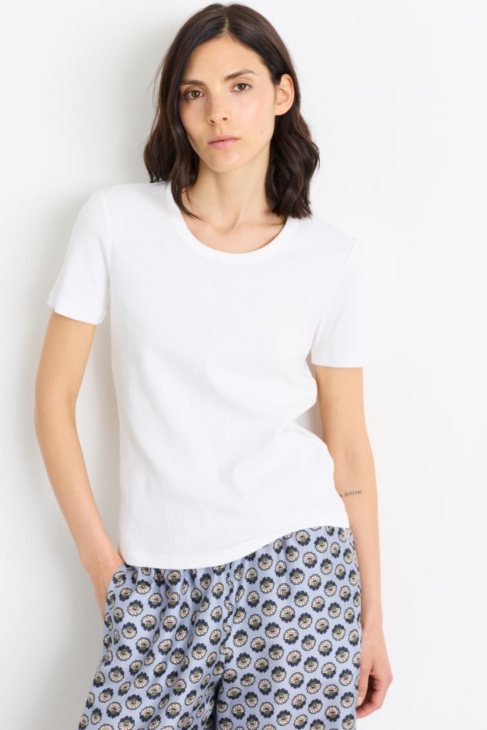 T-shirt in jersey stretch - BIANCO - Intrend - 2