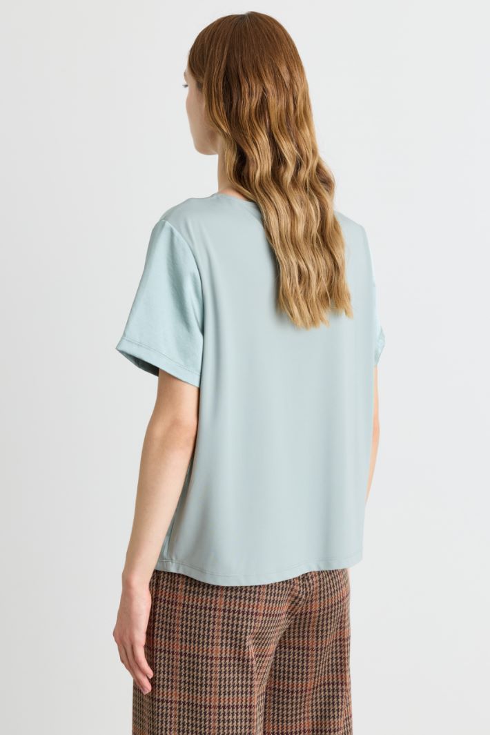 T-Shirt mit Tropfenausschnitt - HELLBLAU - Intrend - 4