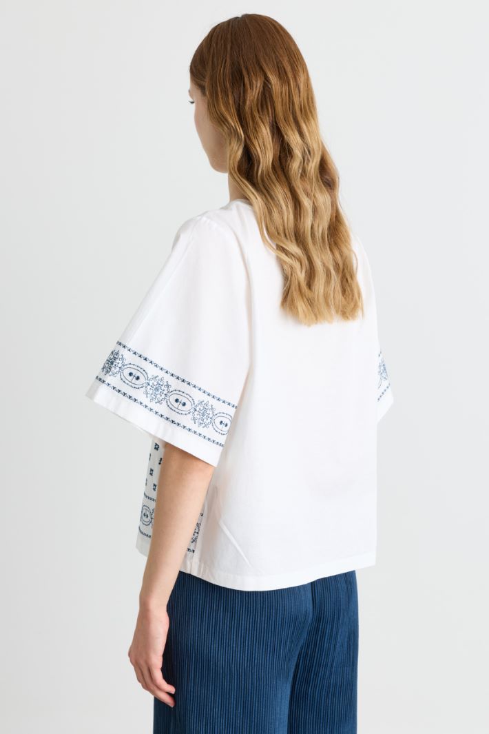 Top con ricami - BIANCO BLU - Intrend - 4