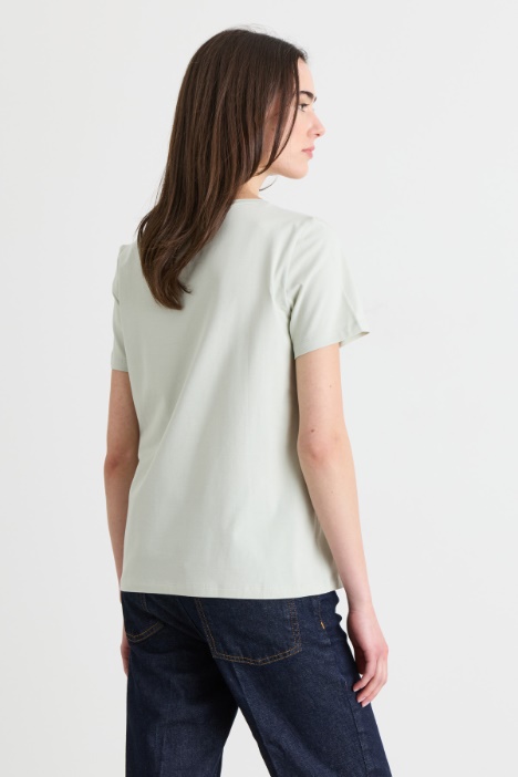 T-shirt in jersey di cotone stretch