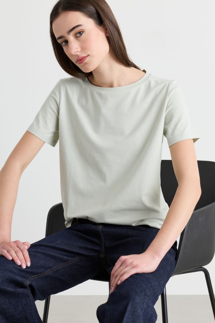 T-shirt in jersey -  VERDE - Intrend - 3