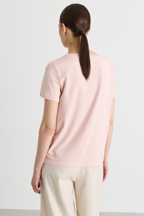 T-shirt in jersey di cotone stretch