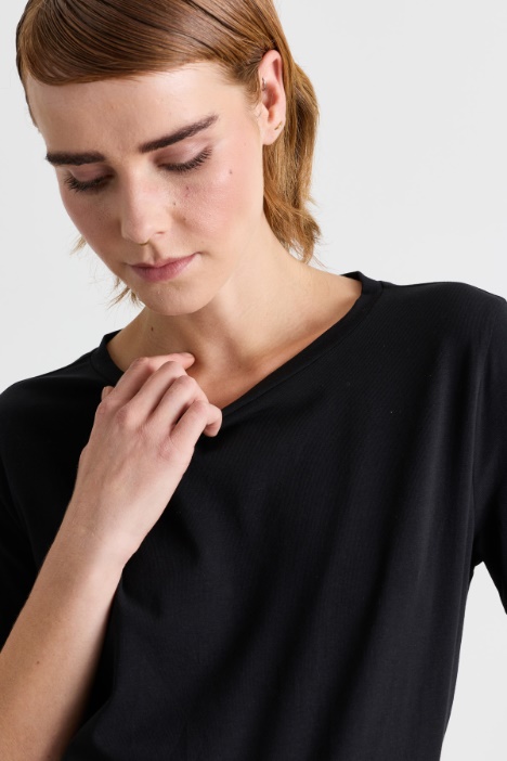T-shirt in jersey di cotone stretch