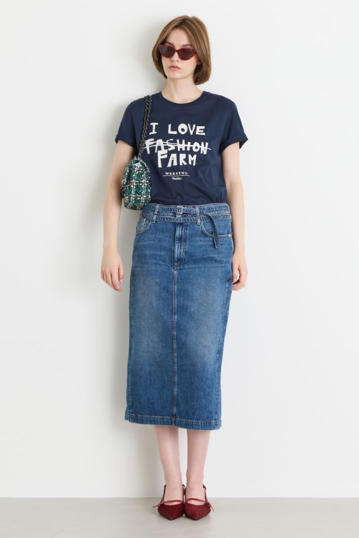 T-shirt con stampa - BLU - Intrend