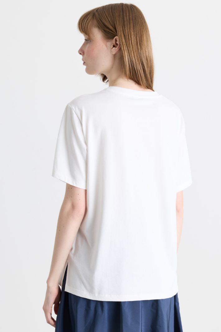 T-Shirt mit Stickerei - WEISS - Intrend - 4