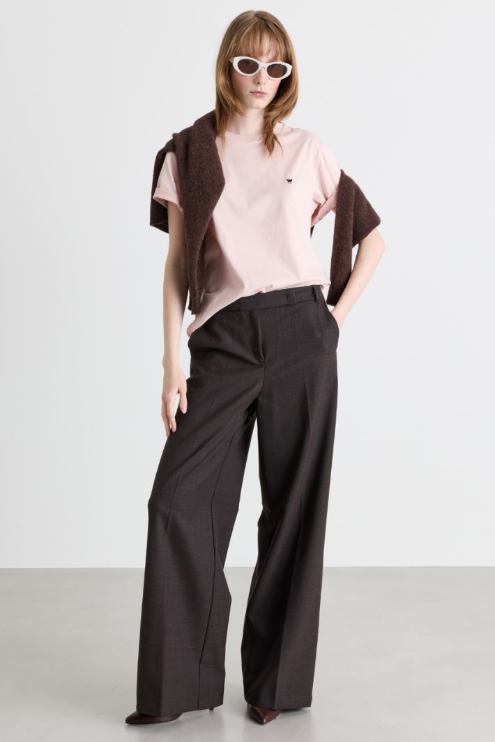 T-shirt con ricamo - ROSA - Intrend
