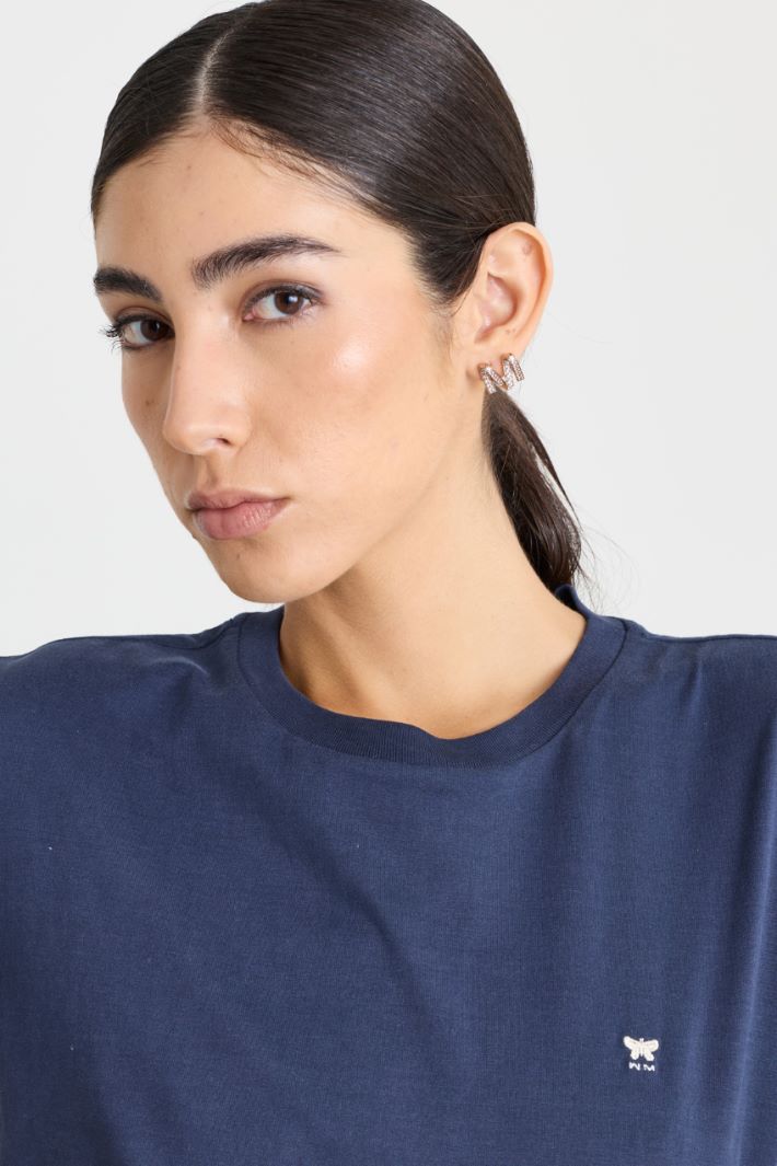 T-shirt con ricamo - BLU - Intrend - 3