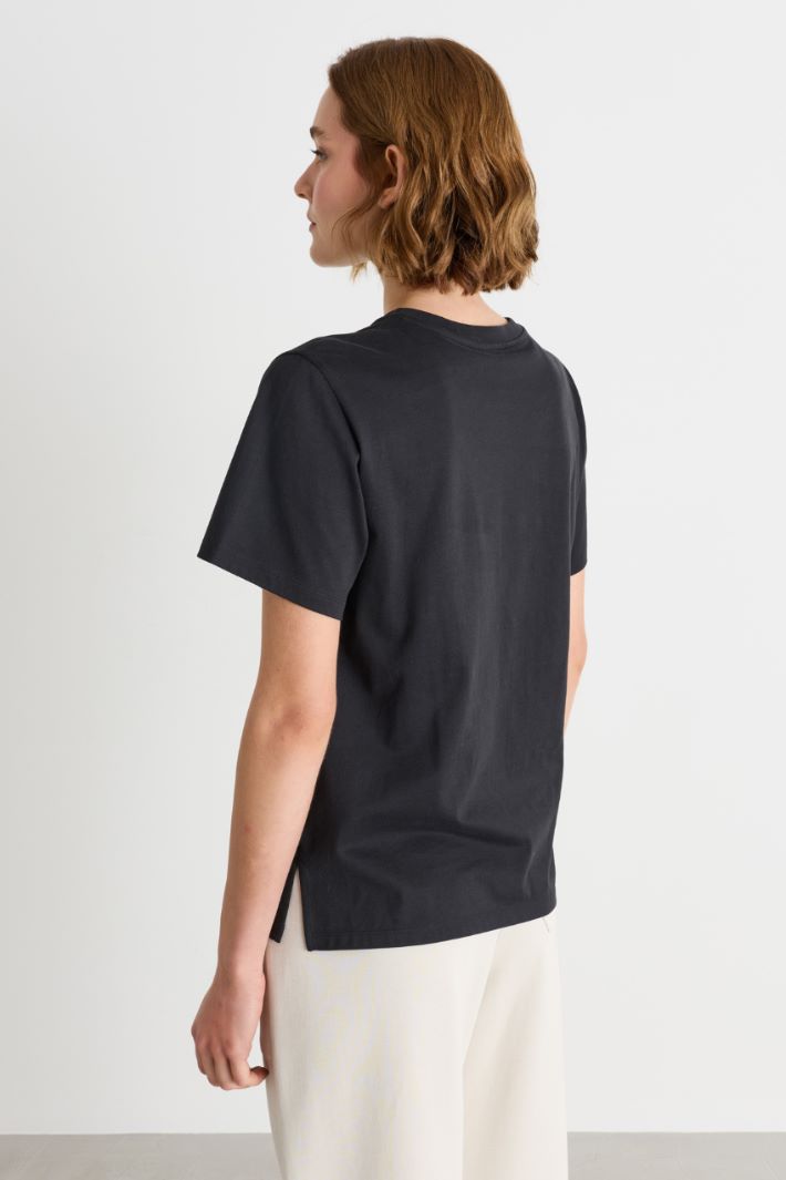 T-shirt con ricamo - NERO - Intrend - 4