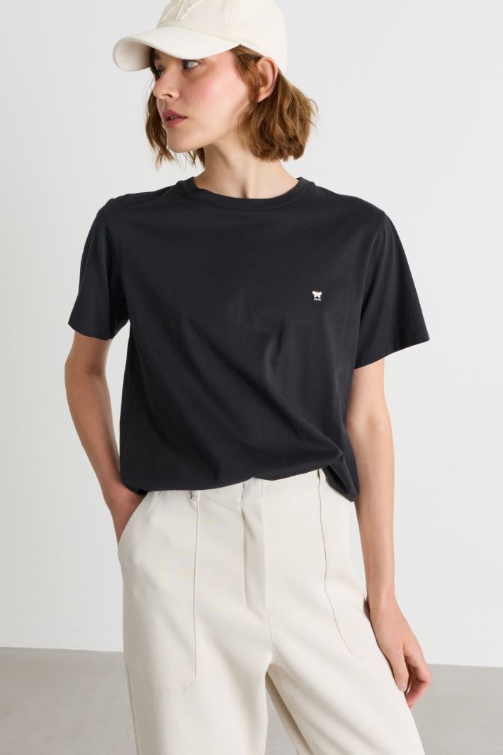 T-shirt con ricamo - NERO - Intrend - 2