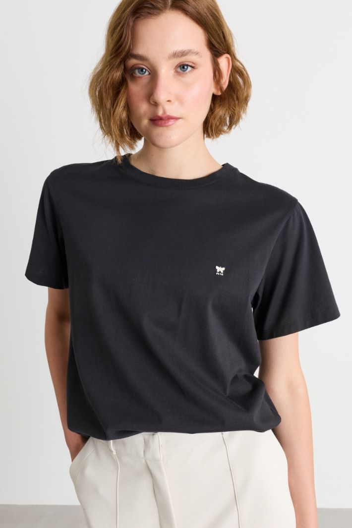 T-shirt con ricamo - NERO - Intrend - 3