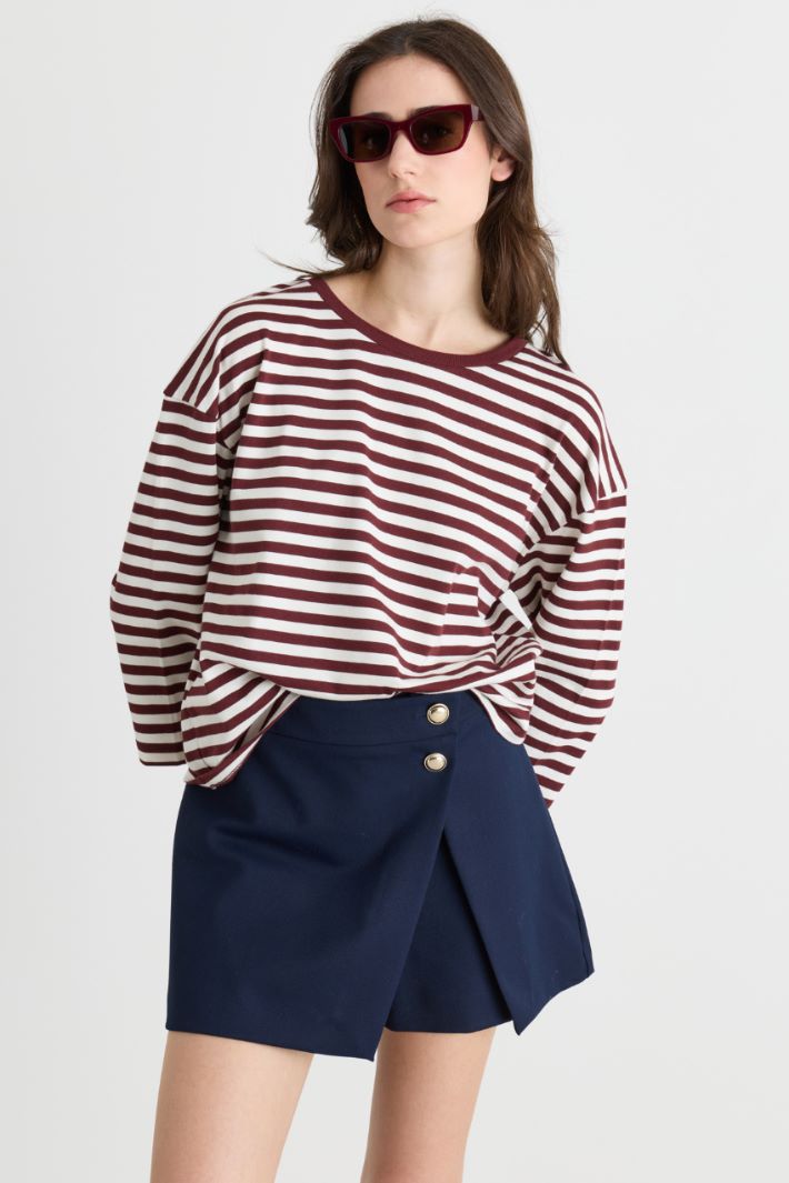 T-shirt con maniche tre quarti - BORDEAUX BIANCO - Intrend - 2