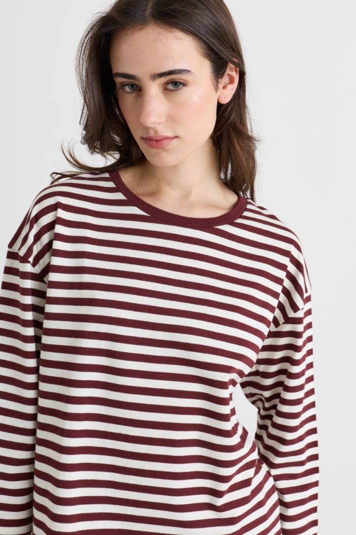 T-shirt con maniche tre quarti - BORDEAUX BIANCO - Intrend - 3
