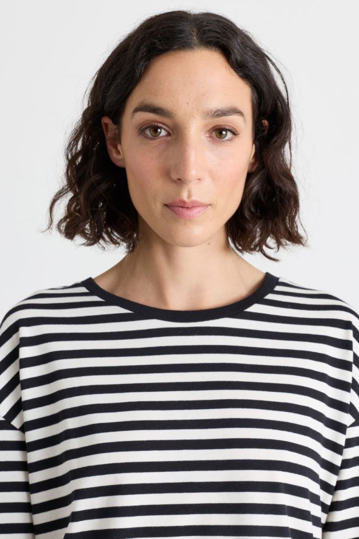 T-shirt con maniche tre quarti - NERO BIANCO - Intrend - 3