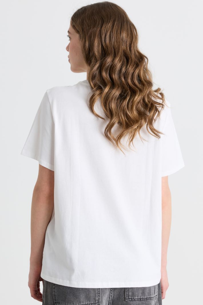 T-shirt con stampa - BIANCO NERO - Intrend - 4