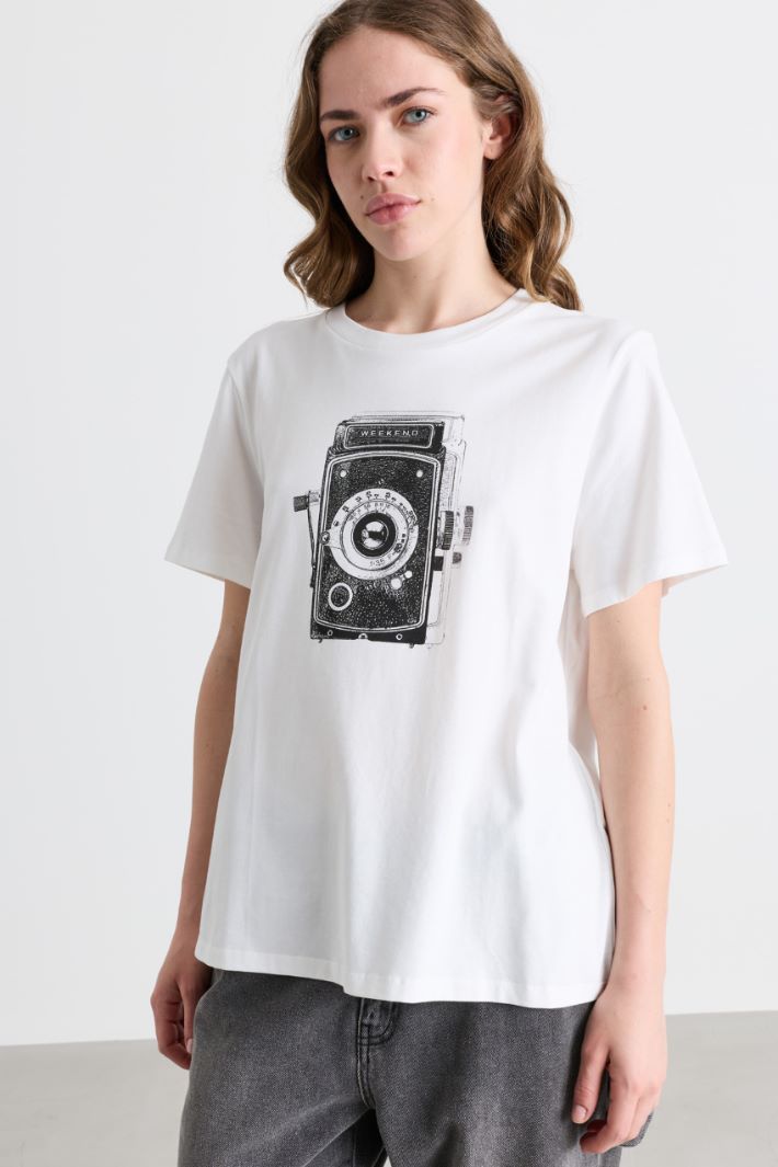 T-shirt con stampa - BIANCO NERO - Intrend - 2