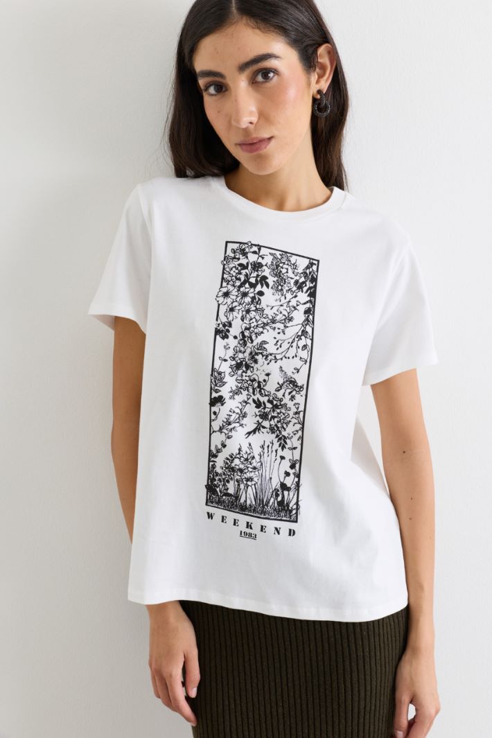 T-shirt con stampa - BIANCO NERO - Intrend - 2